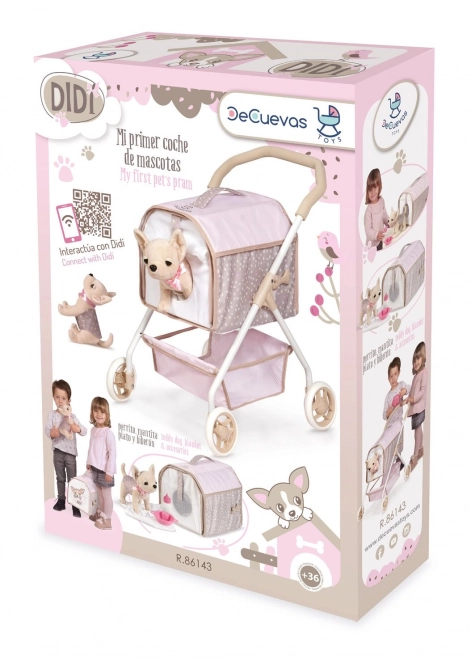 DeCuevas 86143 Můj první kočárek pro pejska a pejsek čivava DIDI 2021 - 56 cm