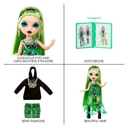 Rainbow High Fantastic Fashion Doll - ZELENÁ - Jade Hunter