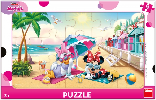 DINO Puzzle Minnie a Daisy na pláži 15 dílků