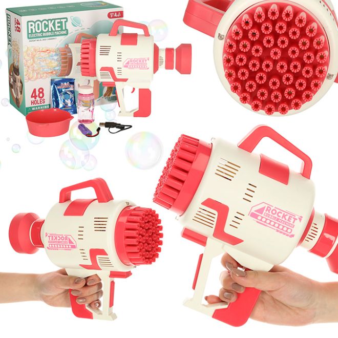 Bublinkové pistole stroj mýdlové bubliny světla růžová