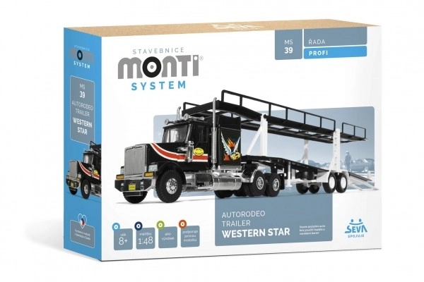 Stavebnice Monti System MS 39 Autorodeo Trailer Western star 1:48 v krabici 32x20x7,5cm