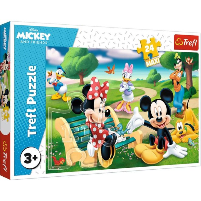 Puzzle 24 dílků Maxi Mickey Mouse s přáteli