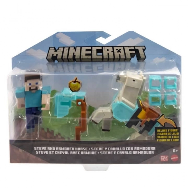 Minecraft figurka Steve a kůň