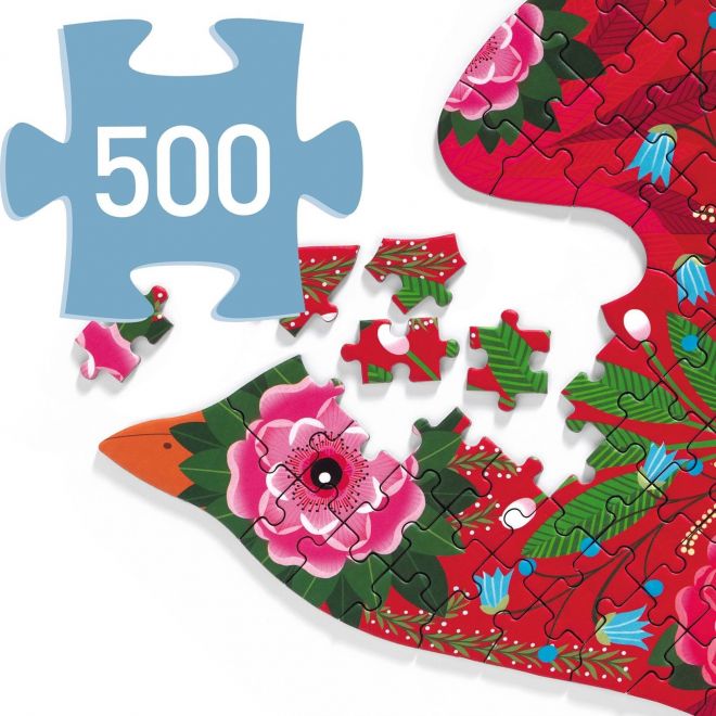 DJECO Obrysové puzzle Ptáček 500 dílků
