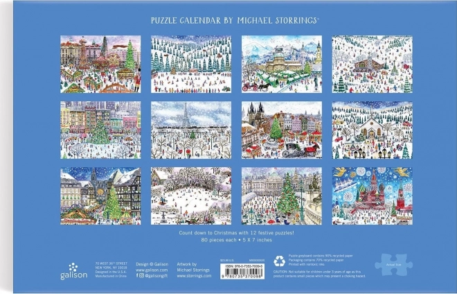Adventní kalendář puzzle 12 vánočních dnů