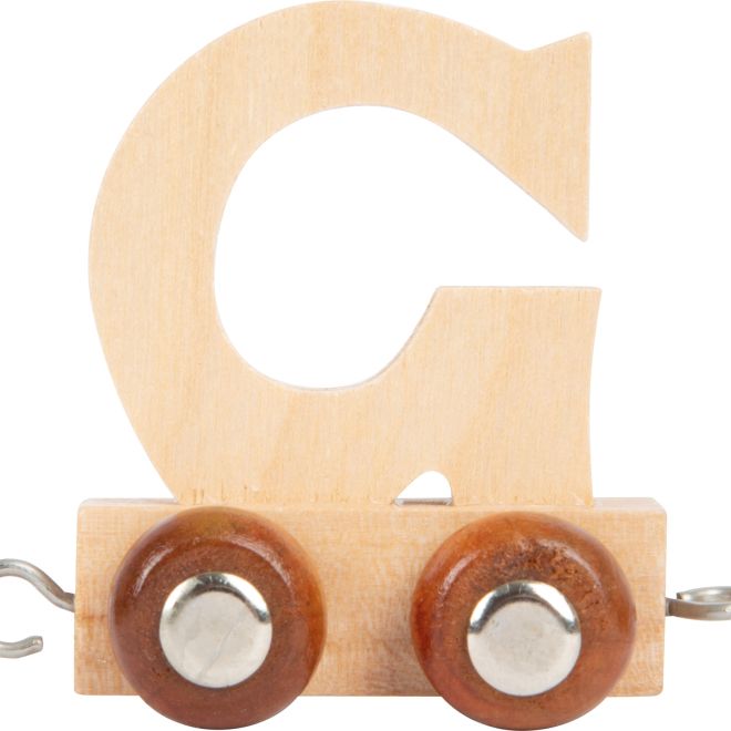Dřevěný vláček vláčkodráhy abeceda písmeno G