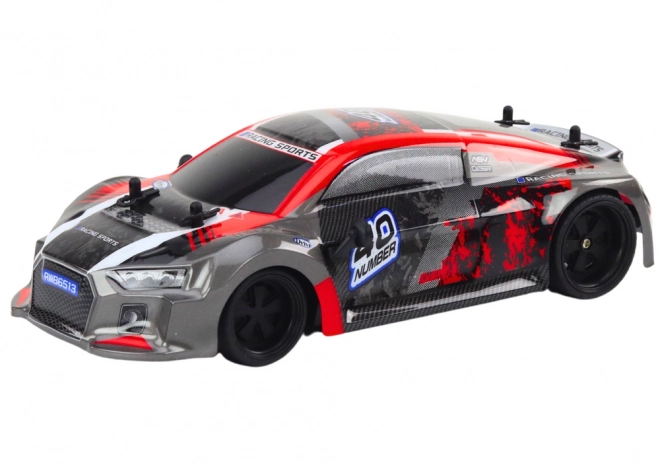 RC auto na dálkové ovládání 1:18 gumová driftovací kola červená