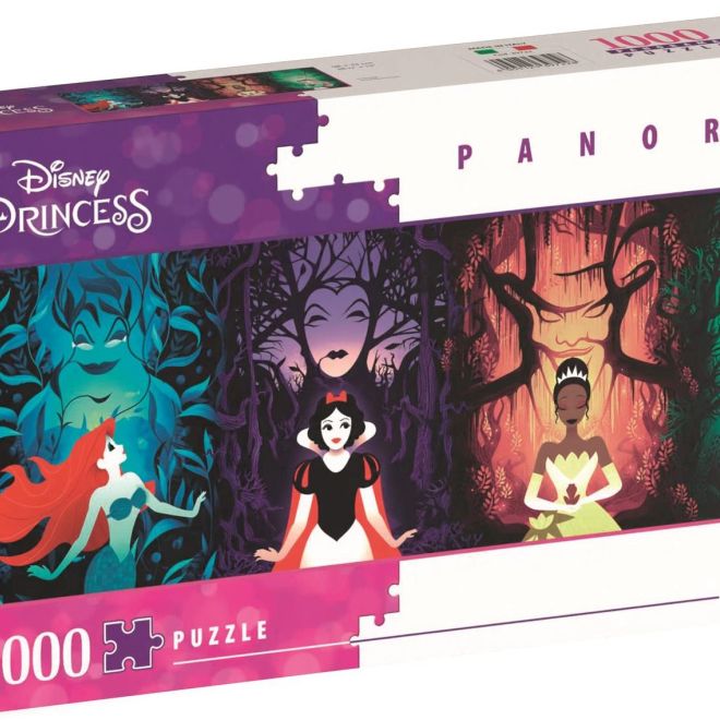 CLEMENTONI Panoramatické puzzle Disney princezny 1000 dílků