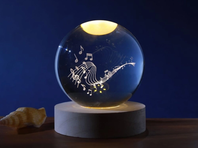 Křišťálová lampička Koule Music 8 cm