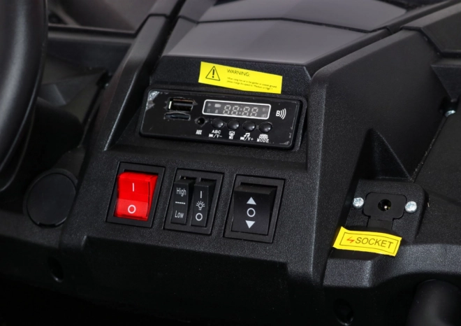 Silná závodní čtyřkolka buggy pro 2 děti Červená + Střídavý motor + Nafukovací kola + LED audio