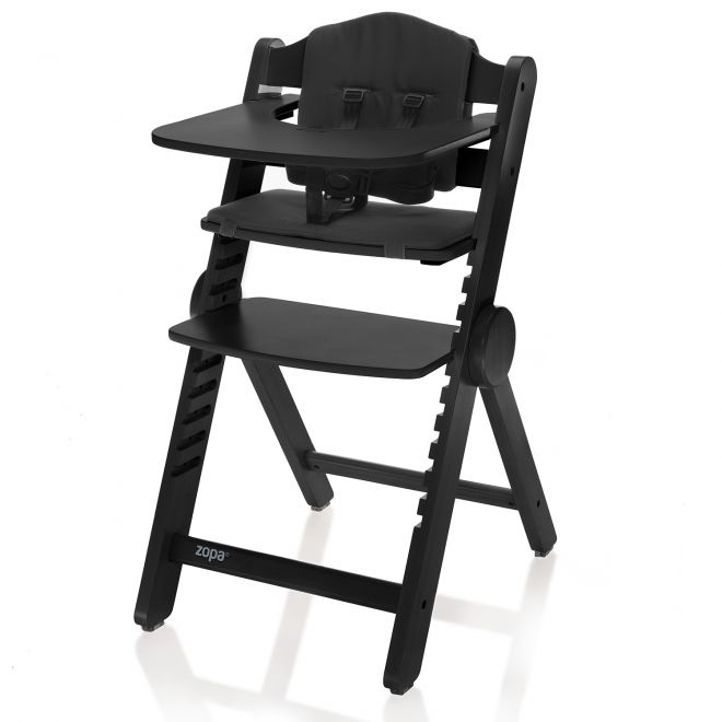 Dřevěná jídelní židlička Clipp & Clapp, Black