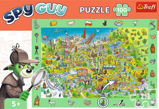 TREFL Puzzle s hledáním obrázků Spy Guy: Polsko 100 dílků