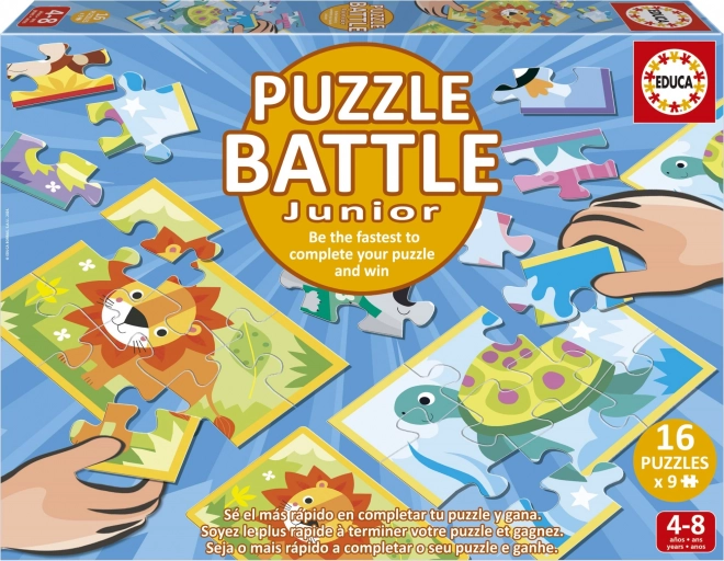 EDUCA Puzzle bitva Zvířátka 16x9 dílků