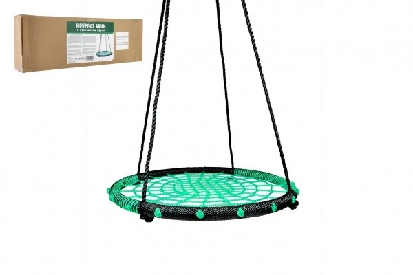 Houpací kruh 100 cm provazový výplet v krabici 75x26x12cm – Zelený