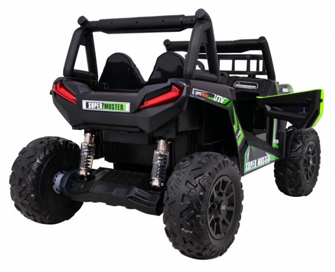 Buggy UTV Off-roader pro děti Zelená + dálkové ovládání + nosič zavazadel + pomalý start + EVA + MP3 LED