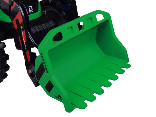 Tractor electric mare cu lopată și remorcă pentru copii – Zelená