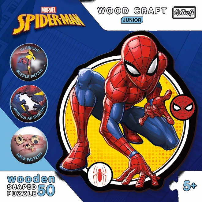 Dřevěné puzzle junior Spiderman 50 dílků