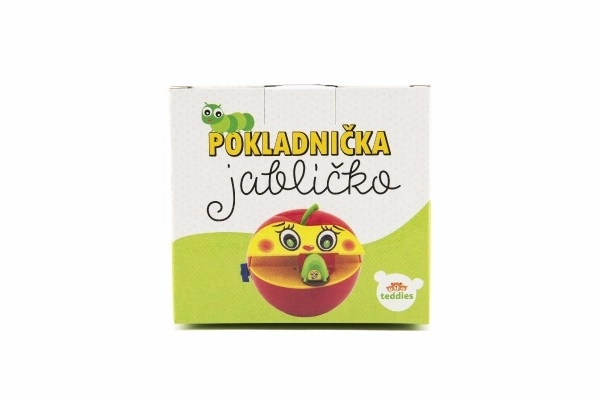 Pokladnička - Červené jablko s červíkem na klíček