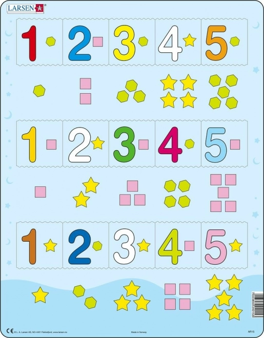 Edukační puzzle počítání do pěti pro děti