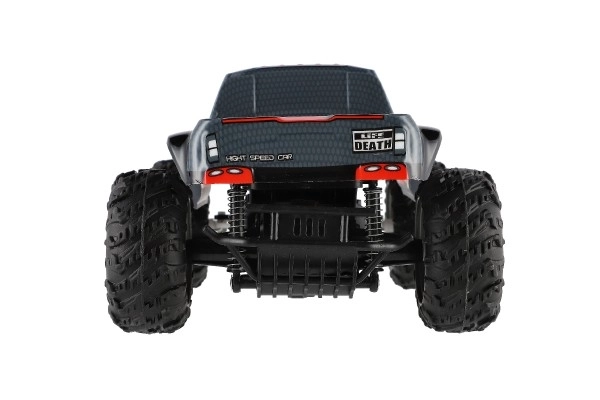 Auto RC pick up terénní plast 25cm 2,4GHZ na baterie šedo-červený v krabici 32x14x18cm