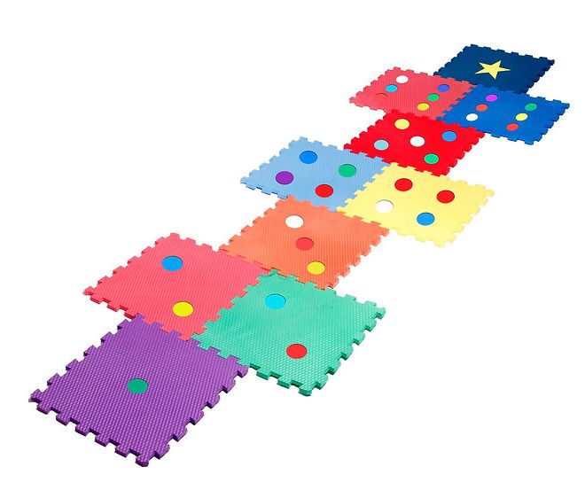 Barevné pěnové puzzle s puntíky na výuku počítání - 16 kusů