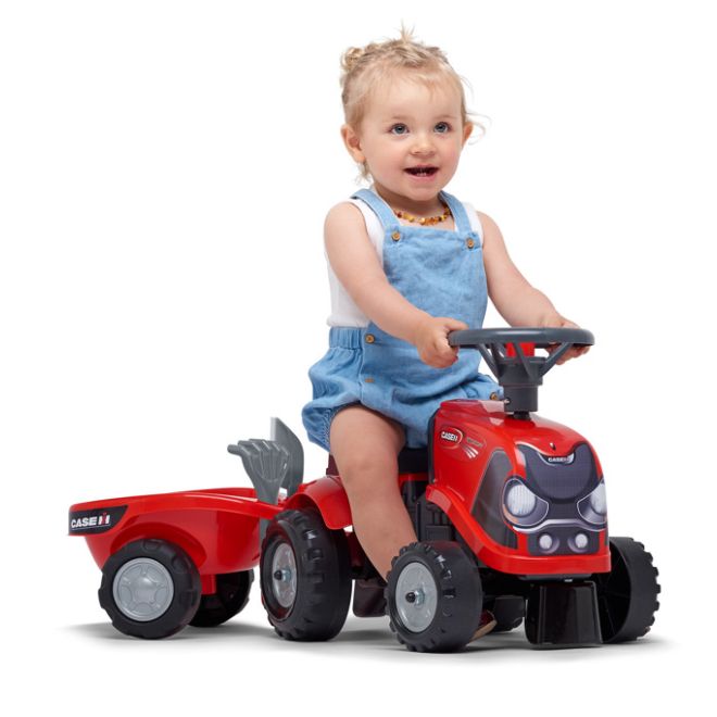 Odstrkovadlo - traktor Case IH Ride - on červený s volantem