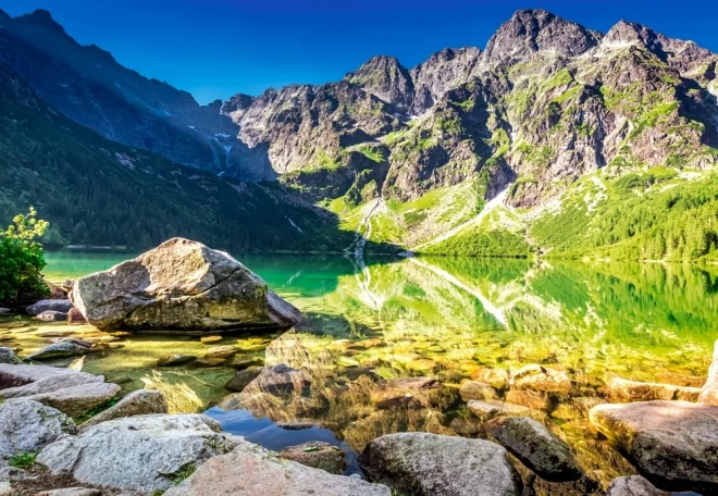 Puzzle 1500 dílků Morskie Oko východ slunce Tatry