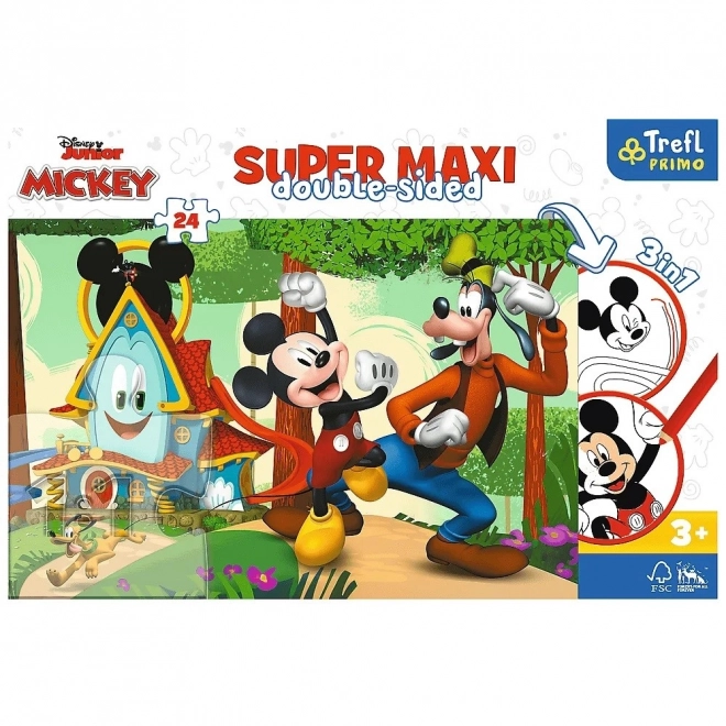 Puzzle 24 dílků SUPER MAXI Veselý domeček a přátelé, Mickey