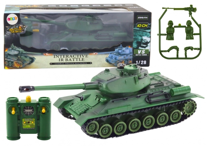 Dálkově ovládaný RC vojenský tank 1:28 Otočná věž zelená