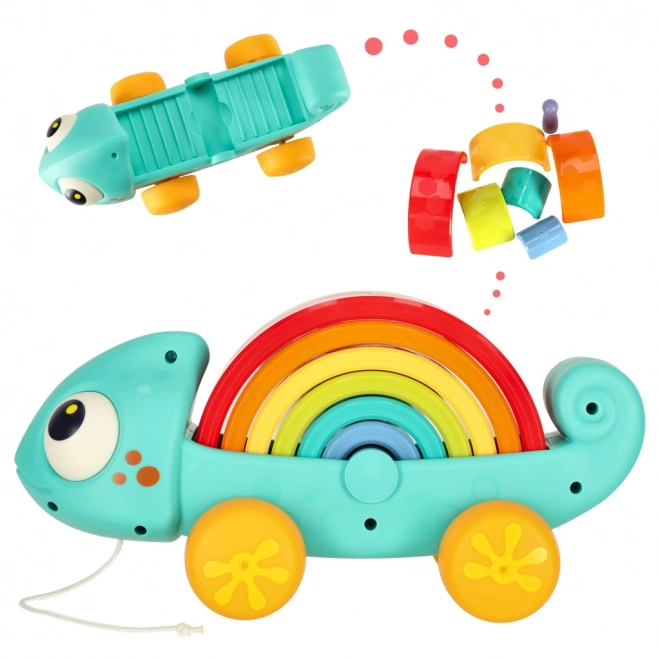 Chameleon sorter montessori puzzle bloky na tahání