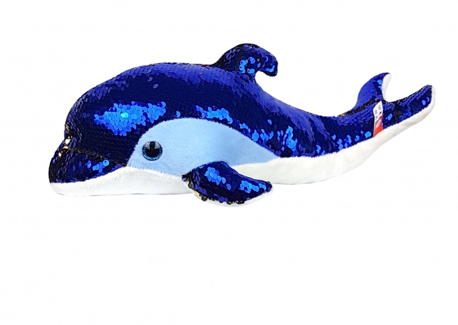 Delfín plyšový flitrový 34 cm