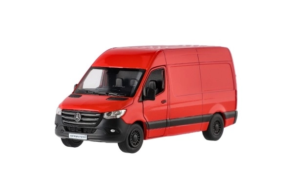 Auto/dodávka Kinsmart Mercedes-Benz Sprinter 1:48 kov/plast 12,5cm na zpětné nat. 4barvy 12ks v boxu