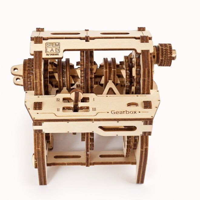 Ugears 3D dřevěné mechanické puzzle STEM výuková převodovka