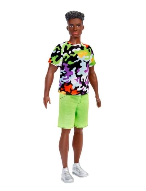 Lalka Ken Barbie Fashionistas s černými kudrnatými vlasy