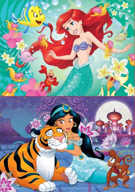 EDUCA Puzzle Disney princezny: Ariel a Jasmína 2x48 dílků