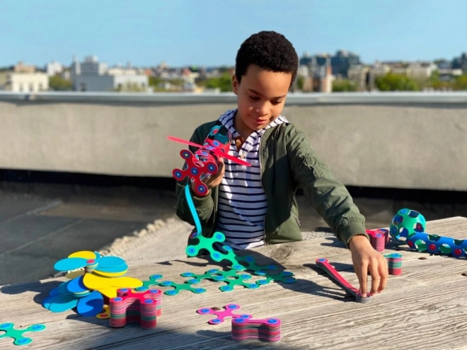 Duhové magnetické puzzle Clixo, 42 dílků