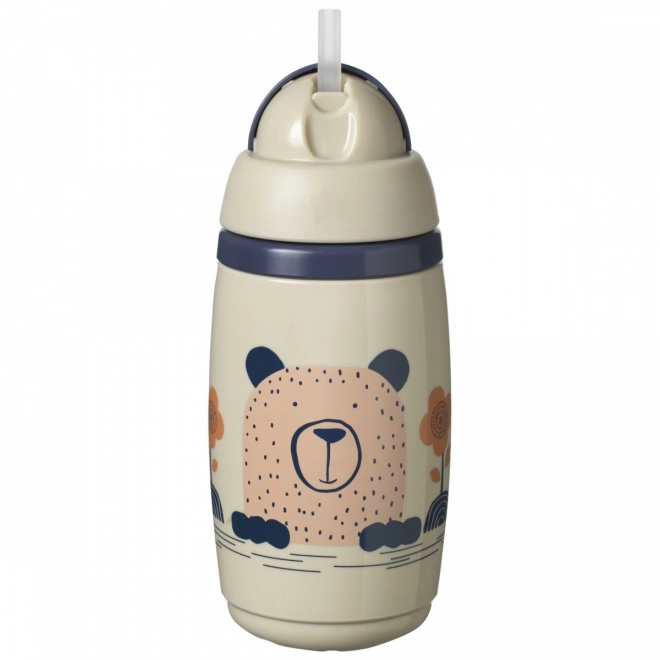 TOMMEE TIPPEE Láhev s brčkem 266 ml šedá