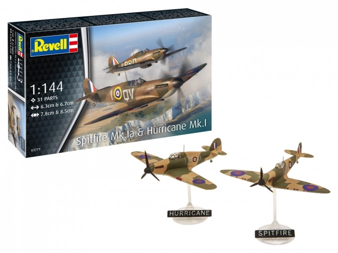 Modele letadel Spitfire a Hurricane ke slepení
