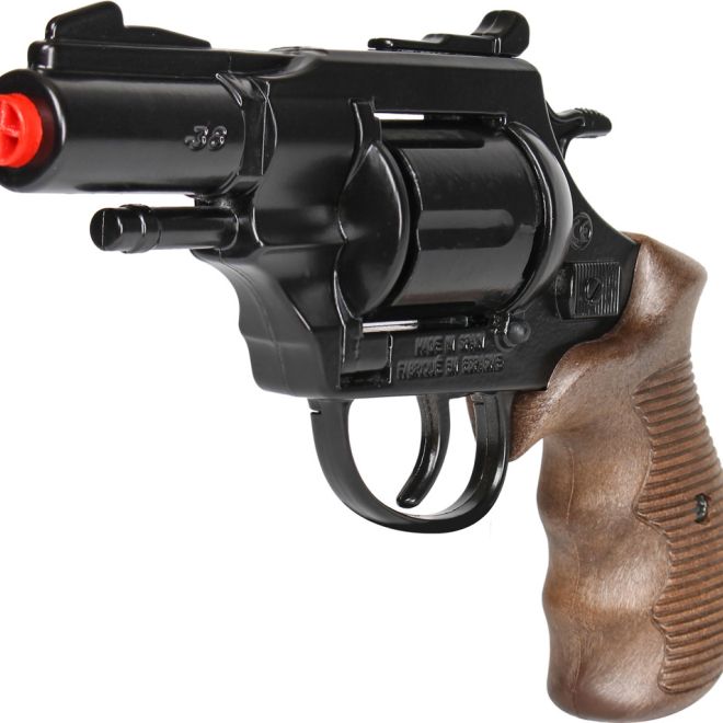 Kovový černý policejní revolver Gold Collection - 12 ran