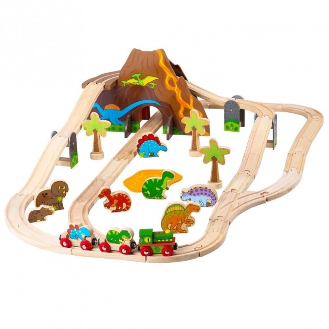 Bigjigs Rail Dřevěná vláčkodráha dinosauři