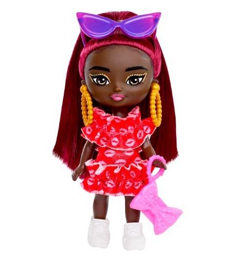 Panenka Barbie Extra Mini Minis Červené volánky