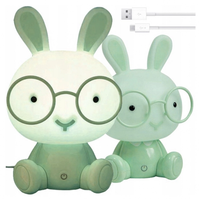 Dětská noční lampička Králíček - 33 cm – Zelená