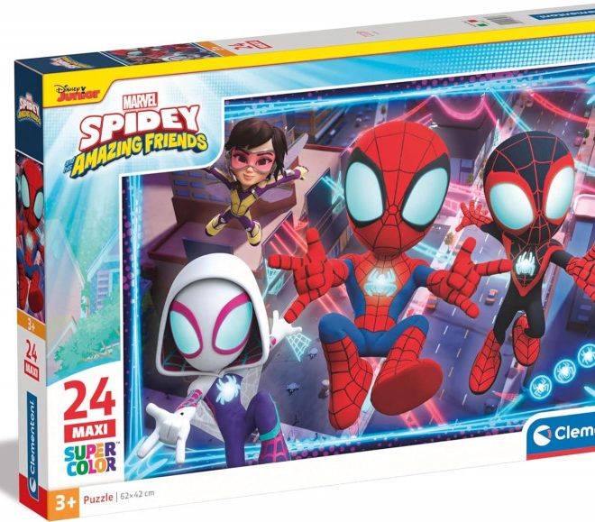 Puzzle 24 dílků Maxi Super Colour Spidey a super kamarádi
