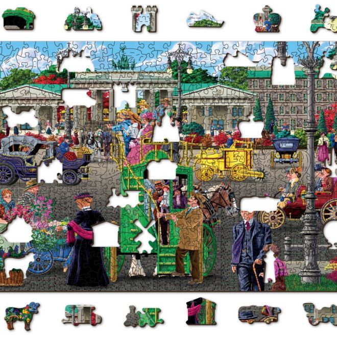 Wooden City Dřevěné puzzle Pařížské náměstí v Berlíně 2v1, 505 dílků EKO