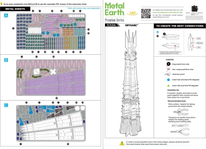 METAL EARTH 3D puzzle Pán prstenů: Orthanc (ICONX)