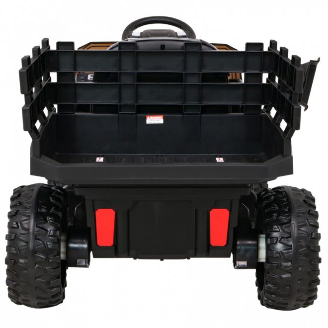 Farmářský pick-up pro děti černý + dálkové ovládání + nosič zavazadel + lopata + EVA + MP3 LED