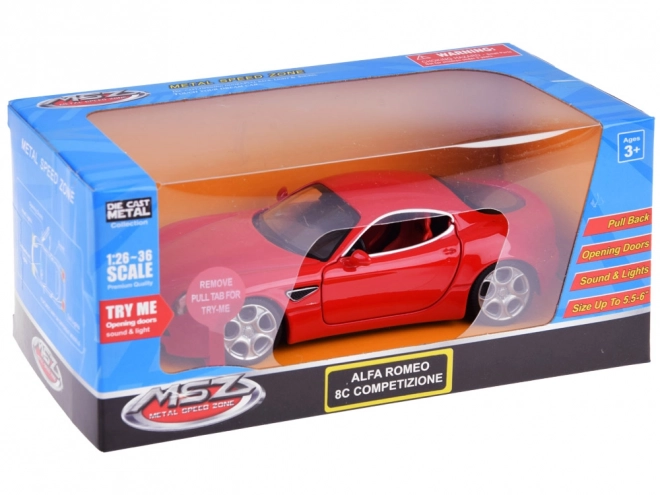 Kovový model auta Alfa Romeo 8C Competizione měřítko 1:32