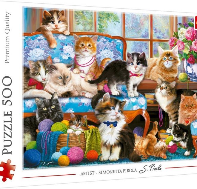 Puzzle 500 prvků Kočičí rodina
