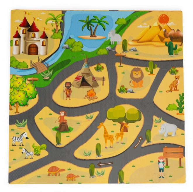 ECOTOYS Pěnové puzzle Safari s okraji