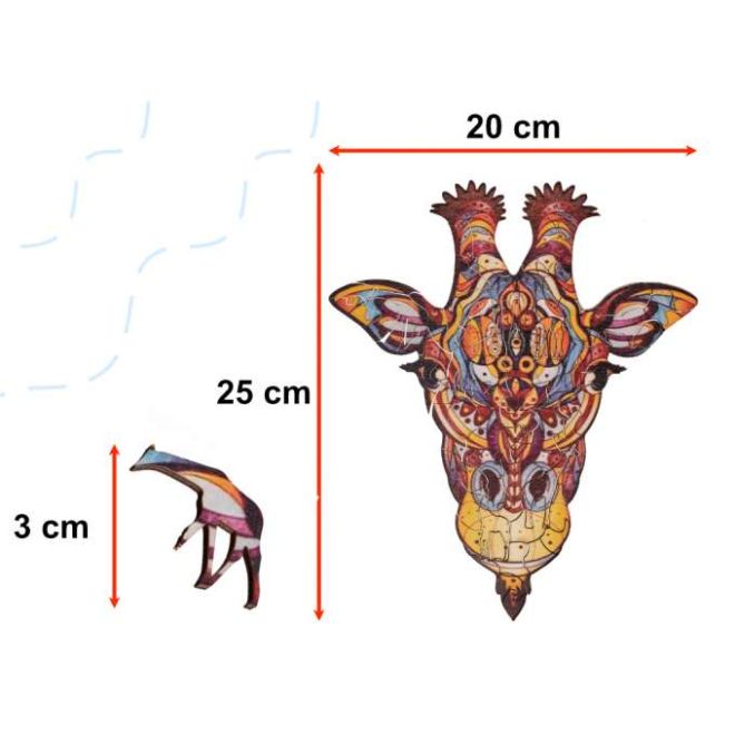 3D dřevěné puzzle Premium Žirafa - 73 dílků